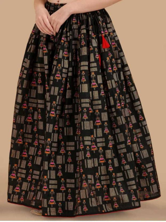 Women Printed Flared Multicolor Skirt