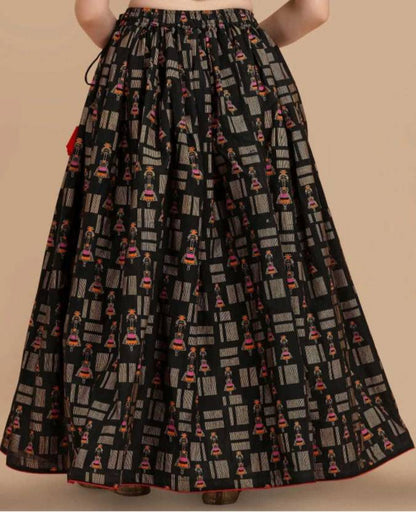 Women Printed Flared Multicolor Skirt