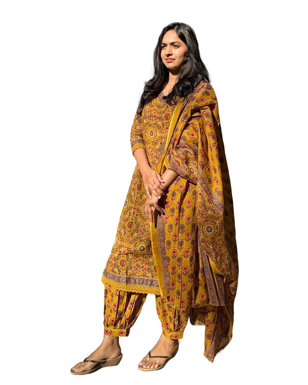 KLOSIA Women's Viscose Printed Kurta Pant With Dupatta Set