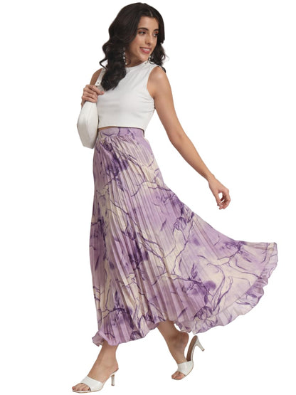 OTABU Marble Elegance A Woman's A-Line Long Printed Skirt Masterpiece