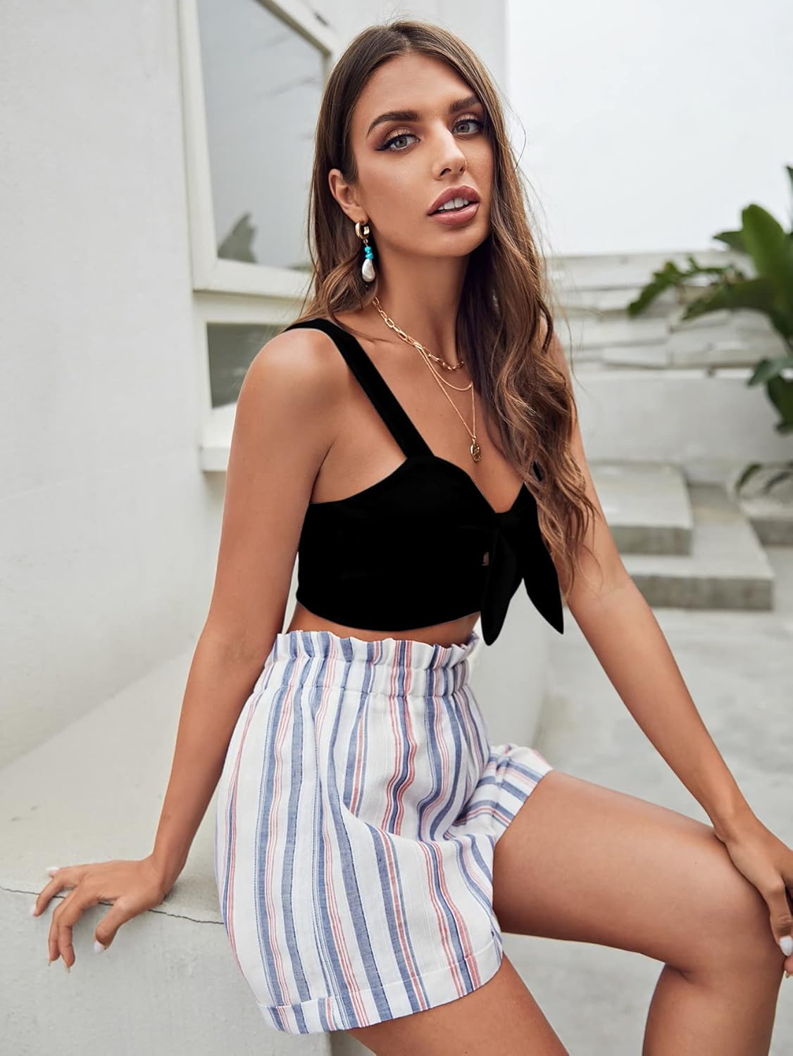 Aahwan Ribbed Cutout Top