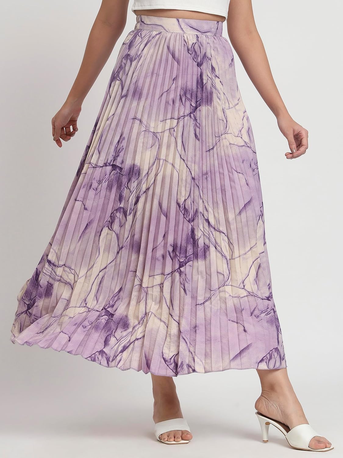 OTABU Marble Elegance A Woman's A-Line Long Printed Skirt Masterpiece