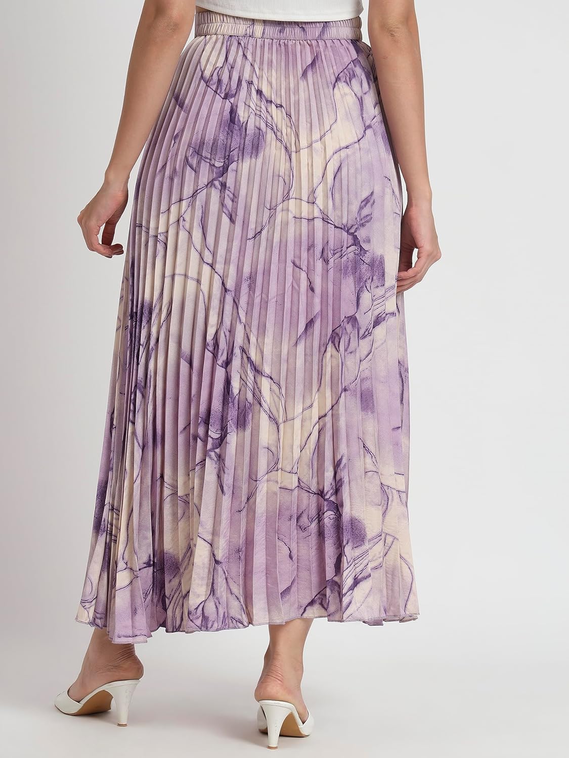 OTABU Marble Elegance A Woman's A-Line Long Printed Skirt Masterpiece