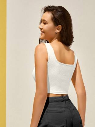 Sleeveless Knitted Crop Top